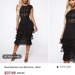 Fashion Nova Need Attention Lace Midi Dress - Black
